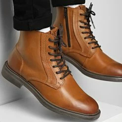 Grosses soldes 🔥 Boots Walton Leather Cognac de Jack And Jones 🤩