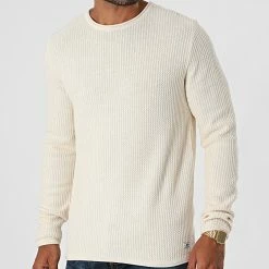 Acheter 😉 Pull Blucarlos 12179861 Beige de Jack And Jones 🎁