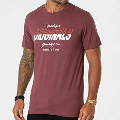 Offres 🛒 Tee 👕 Shirt Splits Bordeaux de Jack And Jones 👏