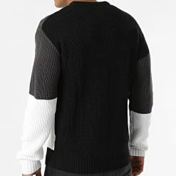 Grosses soldes 💯 Pull Connor Knit Gris Anthracite Noir Blanc de Jack And Jones 😉 -Jack And Jones Soldes jack and jones 280969 12192258 BLACK 20210827T153011 04