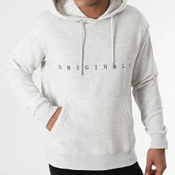 Top 10 🔥 Sweat Capuche Copenhagen Gris Chiné de Jack And Jones ⭐ -Jack And Jones Soldes jack and jones 281055 12176864 WHITE MELANGE RELAXED 20210827T143730 03