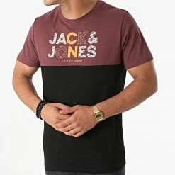 Top 10 🎉 Tee 👕 Shirt Steve Noir Bordeaux de Jack And Jones ✨ -Jack And Jones Soldes jack and jones 283405 12197411 CATAWBA GRAPE 20210913T153227 03