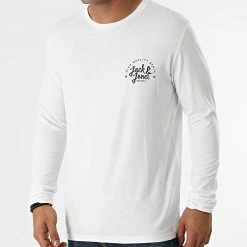 Budget ✔️ Tee 👚 Shirt Manches Longues Kimbel Blanc de Jack And Jones 💯