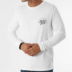 Budget ✔️ Tee 👚 Shirt Manches Longues Kimbel Blanc de Jack And Jones 💯 -Jack And Jones Soldes jack and jones 283420 12195820 WHITE 20210913T155722 03