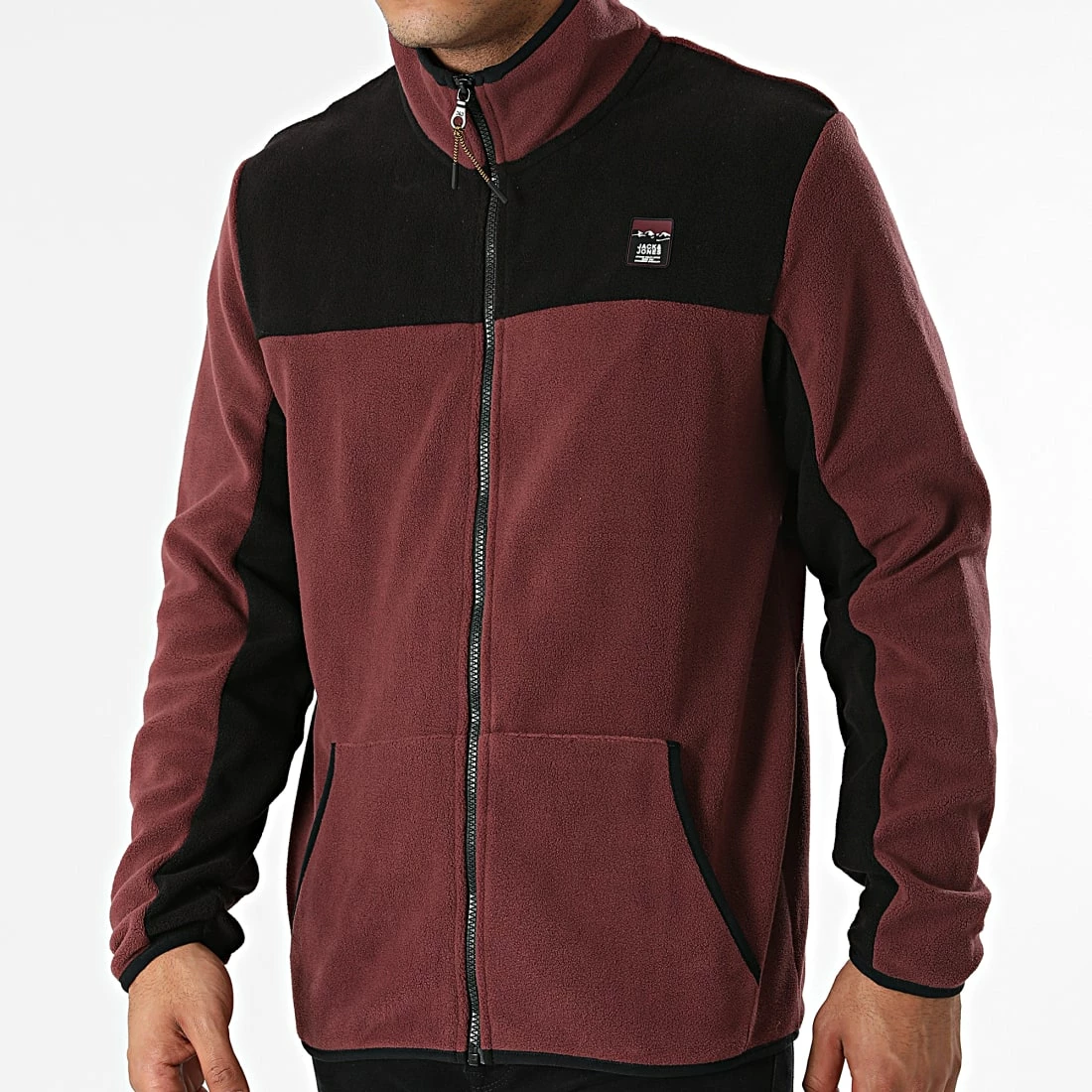 Nouveau 🛒 Veste Zippée Polaire Solar Bordeaux Noir de Jack And Jones 👏 1 Nouveau 🛒 Veste Zippée Polaire Solar Bordeaux Noir de Jack And Jones 👏