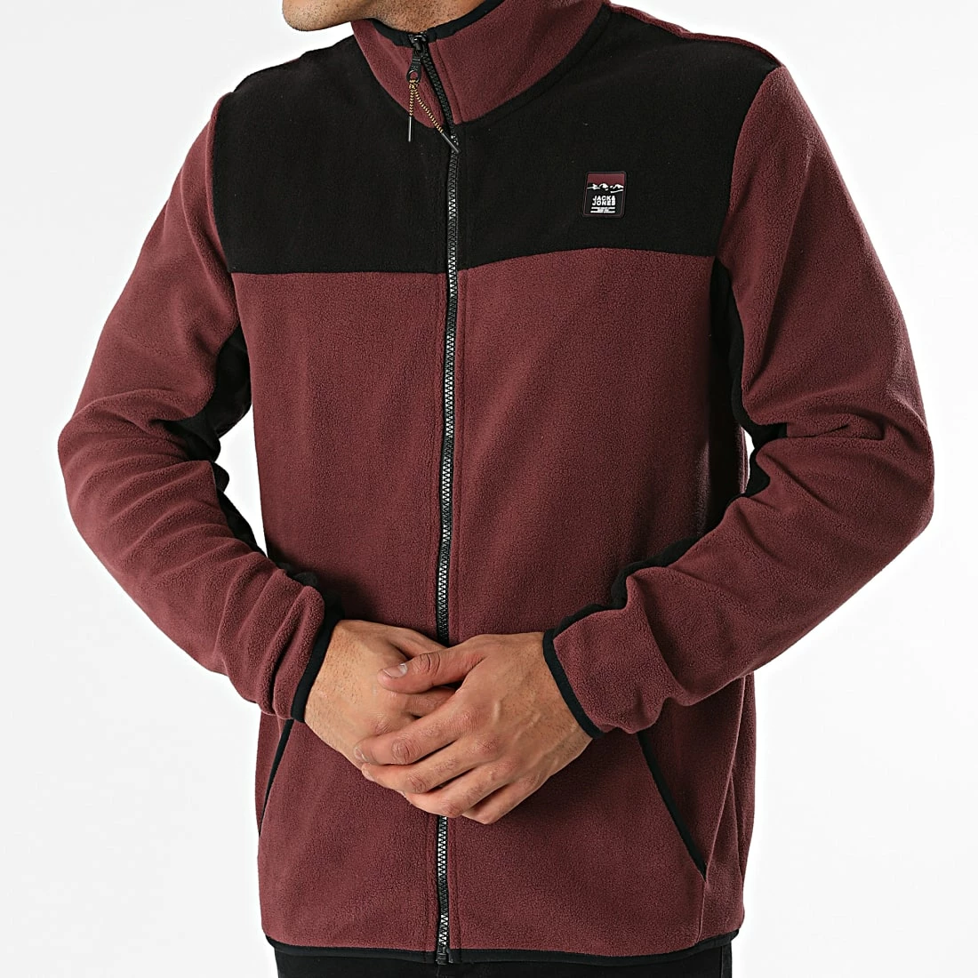 Nouveau 🛒 Veste Zippée Polaire Solar Bordeaux Noir de Jack And Jones 👏 3 Nouveau 🛒 Veste Zippée Polaire Solar Bordeaux Noir de Jack And Jones 👏 – Image 3