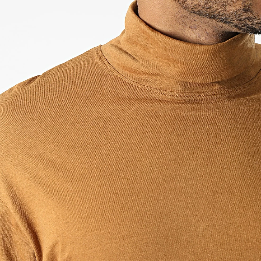 Meilleure vente 😍 Tee 👚 Shirt Col Roulé Manches Longues Brink Camel de Jack And Jones 😍 2 Meilleure vente 😍 Tee 👚 Shirt Col Roulé Manches Longues Brink Camel de Jack And Jones 😍 – Image 2