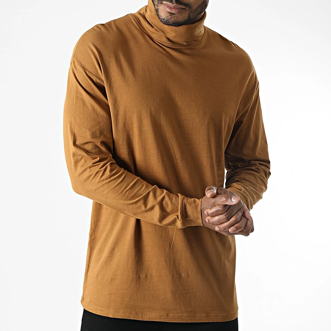 Meilleure vente 😍 Tee 👚 Shirt Col Roulé Manches Longues Brink Camel de Jack And Jones 😍 3 Meilleure vente 😍 Tee 👚 Shirt Col Roulé Manches Longues Brink Camel de Jack And Jones 😍 – Image 3