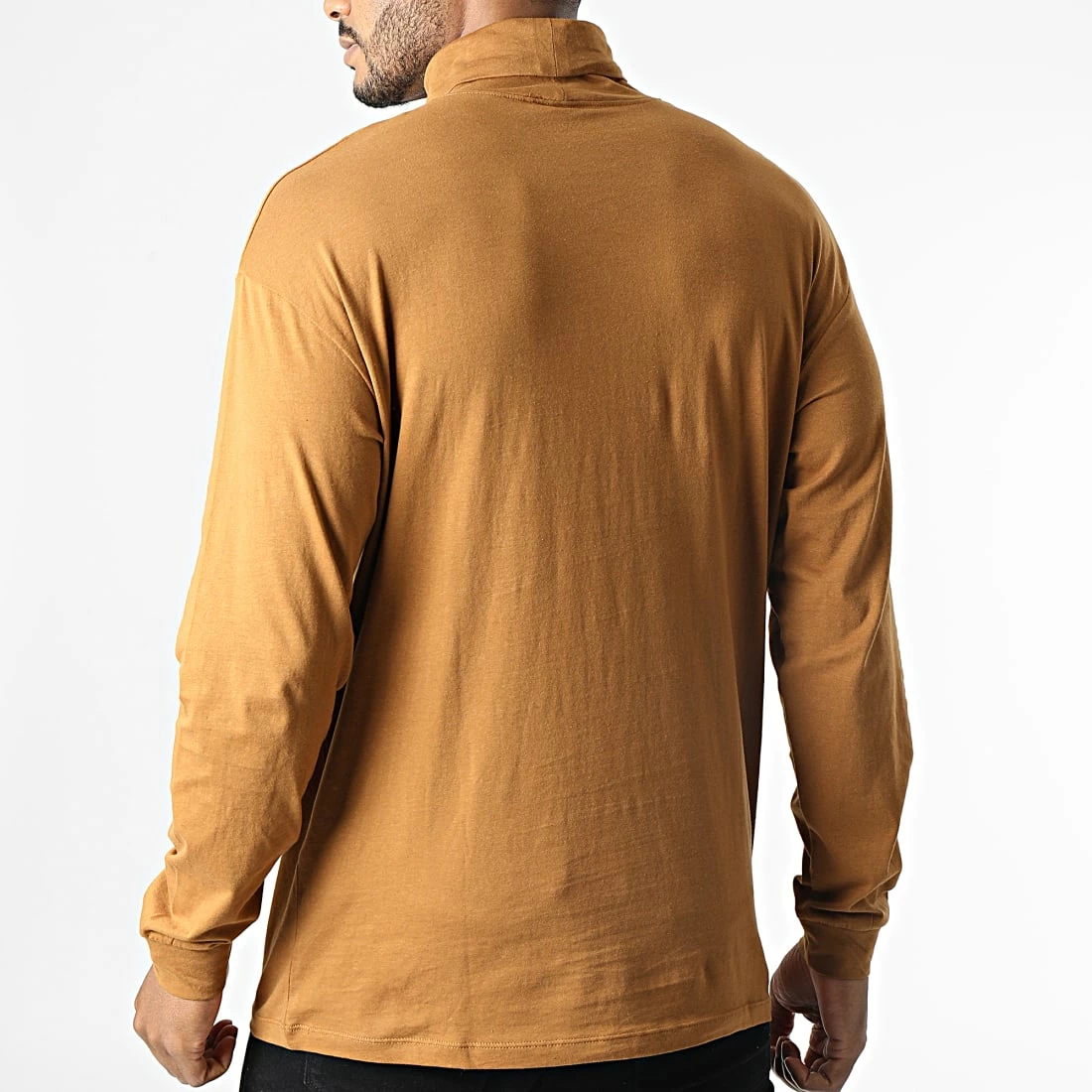 Meilleure vente 😍 Tee 👚 Shirt Col Roulé Manches Longues Brink Camel de Jack And Jones 😍 4 Meilleure vente 😍 Tee 👚 Shirt Col Roulé Manches Longues Brink Camel de Jack And Jones 😍 – Image 4