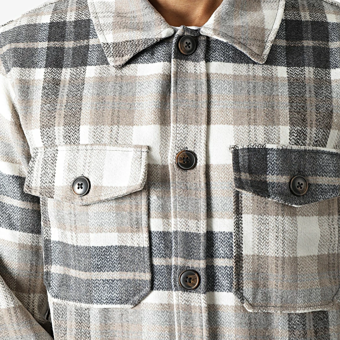 Acheter 🌟 Surchemise A Carreaux Rollie Beige Gris de Jack And Jones 🔔 2 Acheter 🌟 Surchemise A Carreaux Rollie Beige Gris de Jack And Jones 🔔 – Image 2