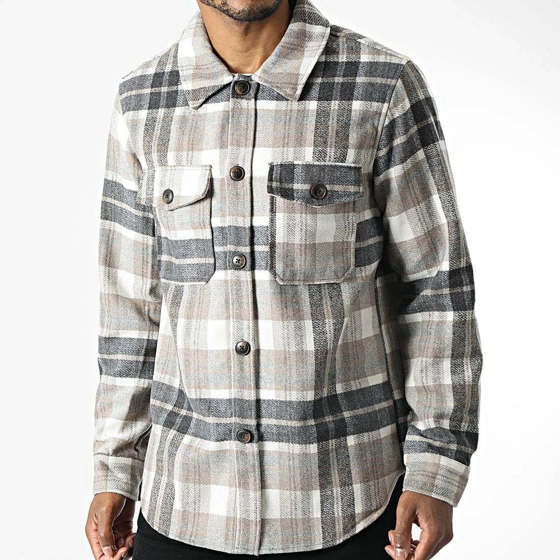 Acheter 🌟 Surchemise A Carreaux Rollie Beige Gris de Jack And Jones 🔔 3 Acheter 🌟 Surchemise A Carreaux Rollie Beige Gris de Jack And Jones 🔔 – Image 3