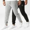 Bon marché 🎁 Lot De 2 Pantalons Jogging Gordon Shark Noir Gris Chiné de Jack And Jones ⭐