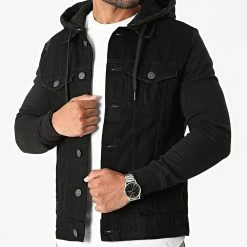 De gros 🔥 Veste Jean Jean AKM 075 Noir de Jack And Jones 🎉 -Jack And Jones Soldes jack and jones 286293 12160991 BLACK DENIM 20210928T153423 03