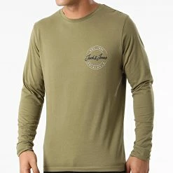 Le moins cher ❤️ Tee 👚 Shirt Manches Longues Jerry Vert Kaki de Jack And Jones 😉