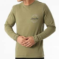 Le moins cher ❤️ Tee 👚 Shirt Manches Longues Jerry Vert Kaki de Jack And Jones 😉 -Jack And Jones Soldes jack and jones 286355 12196772 MATINI OLIVE 20211001T152600 03