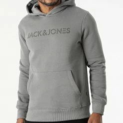 Sortie 🛒 Sweat Capuche Nickel Gris de Jack And Jones 🛒