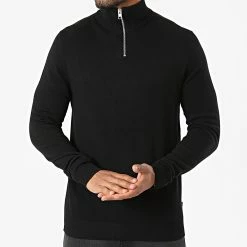 De gros 🥰 Pull Col Montant Emil Noir de Jack And Jones 👏 -Jack And Jones Soldes jack and jones 287056 12189339 BLACK 20211007T150240 03