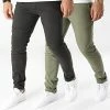 Coupon ❤️ Lot De 2 Pantalons Chino Marco Dave Vert Kaki Noir de Jack And Jones 🔥