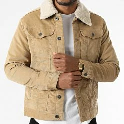 Le moins cher 😍 Veste Velours Col Mouton Alvin Sherpa Corduroy Beige de Jack And Jones 😍 -Jack And Jones Soldes jack and jones 287088 12194295 KELP 20211007T151248 03