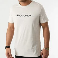 De gros 🔥 Tee 👕 Shirt Logo Winter Beige de Jack And Jones 🌟