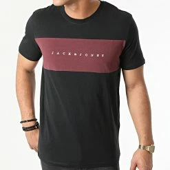 Offres 🔥 Tee 👕 Shirt Copenhagen Blocking Noir Bordeaux de Jack And Jones 😀 -Jack And Jones Soldes jack and jones 288718 12198260 TAP SHOE 20211020T160001 03
