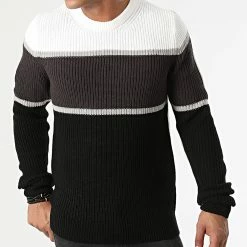 Coupon 💯 Pull Delfield Noir Blanc Gris de Jack And Jones 🌟 -Jack And Jones Soldes jack and jones 288729 12197935 CLOUD DANCER 20211020T160045 03