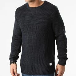 Offres 👏 Pull Brad Bleu Marine de Jack And Jones ❤️