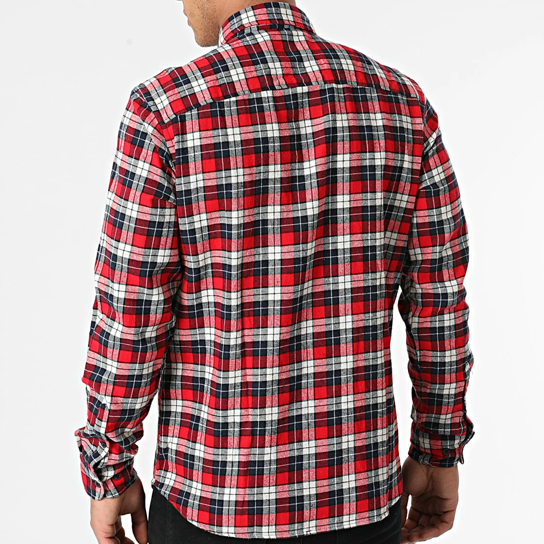 Acheter ✨ Chemise Manches Longues A Carreaux Chester Rouge Bleu Marine Blanc de Jack And Jones ⭐ 4 Acheter ✨ Chemise Manches Longues A Carreaux Chester Rouge Bleu Marine Blanc de Jack And Jones ⭐ – Image 4