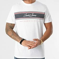 Tout neuf 😉 Tee 👕 Shirt Leo Blanc de Jack And Jones ❤️ -Jack And Jones Soldes jack and jones 291482 12200239 WHITE 20211112T162630 03