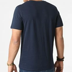 Meilleur prix 🧨 Tee 👚 Shirt Carson Bleu Marine de Jack And Jones 😀 -Jack And Jones Soldes jack and jones 291589 12206683 NAVY BLAZER 20211115T150619 04