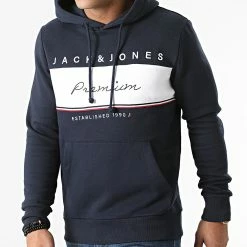 Promo 🛒 Sweat Capuche Blablow Bleu Marine de Jack And Jones 😍