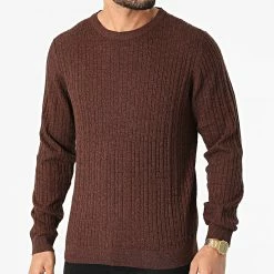Nouveau 🎁 Pull Blawinter Cable Marron Chiné de Jack And Jones ✨