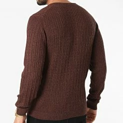 Nouveau 🎁 Pull Blawinter Cable Marron Chiné de Jack And Jones ✨ -Jack And Jones Soldes jack and jones 291621 12200105 COWHIDE TWISTED W 20211116T135943 04