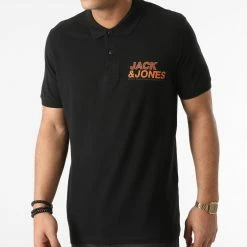 Acheter ✨ Polo Manches Courtes Floki Noir de Jack And Jones 😍