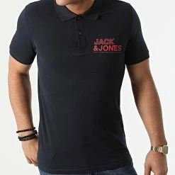 Meilleure vente ⭐ Polo Manches Courtes Floki Bleu Marine de Jack And Jones 😉 -Jack And Jones Soldes jack and jones 291734 12202153 NAVY BLAZER 20211118T113513 03