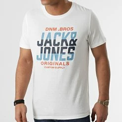 Le moins cher ❤️ Tee 👕 Shirt Reezwan Blanc de Jack And Jones ✨