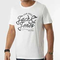 Meilleure vente 🌟 Tee 👚 Shirt Gerald Blanc de Jack And Jones ✔️