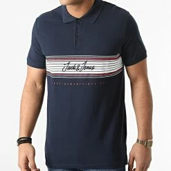 Acheter 👍 Polo Manches Courtes Leo Bleu Marine de Jack And Jones ⭐ -Jack And Jones Soldes jack and jones 292067 12200361 NAVY BLAZER 20211118T122837 01