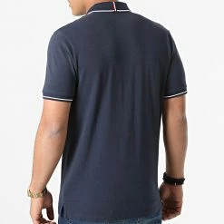 De gros ✔️ Polo Manches Courtes Bladuo Bleu Marine de Jack And Jones ⭐ -Jack And Jones Soldes jack and jones 292071 12206515 NAVY BLAZER 20211118T122748 04