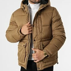 Grosses soldes 🎉 Doudoune Capuche William Camel de Jack And Jones 🥰