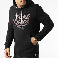 Tout neuf ✨ Sweat Capuche Retro Noir de Jack And Jones 👏 -Jack And Jones Soldes jack and jones 293522 12206713 BLACK 20211203T161304 03