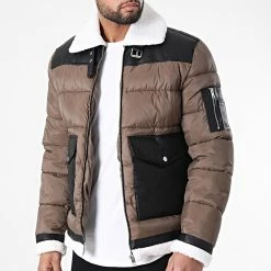 Coupon 🔥 Doudoune Col Fourrure Creator Bomber Marron Noir de Jack And Jones 👏 -Jack And Jones Soldes jack and jones 294429 12198187 DARK EARTH 20220222T161748 03