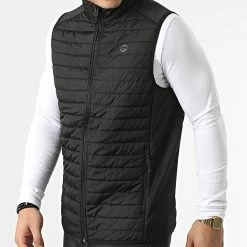Promo 🎉 Doudoune Sans Manches Multi Bodywarmer Collar Noir de Jack And Jones 🎉