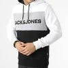 Budget 🎁 Sweat Capuche Logo Blocking Noir Blanc de Jack And Jones 🔔