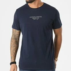 Budget ⌛ Tee 👚 Shirt Archie Bleu Marine de Jack And Jones ✨ -Jack And Jones Soldes jack and jones 296066 12206686 NAVY BLAZER 20211220T161533 03