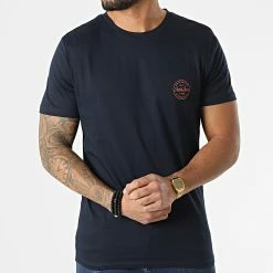 Tout neuf 🥰 Tee 👚 Shirt Shark Bleu Marine Orange de Jack And Jones ⭐ -Jack And Jones Soldes jack and jones 296105 12205022 NAVY BLAZER CHILI 20211220T161557 03