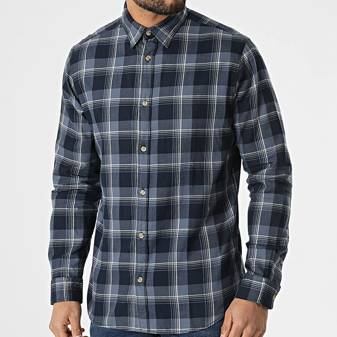 Budget 💯 Chemise Manches Longues Logan A Carreaux Bleu Marine de Jack And Jones 🛒 1 Budget 💯 Chemise Manches Longues Logan A Carreaux Bleu Marine de Jack And Jones 🛒