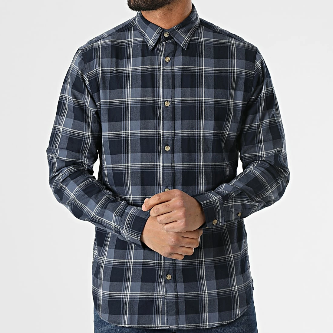 Budget 💯 Chemise Manches Longues Logan A Carreaux Bleu Marine de Jack And Jones 🛒 3 Budget 💯 Chemise Manches Longues Logan A Carreaux Bleu Marine de Jack And Jones 🛒 – Image 3
