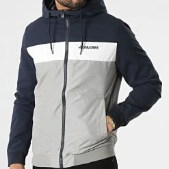 Grosses soldes 🥰 Veste Zippée Capuche Tricolore Rush Blocking Bleu Marine Gris Chiné de Jack And Jones 🎉 6 Grosses soldes 🥰 Veste Zippée Capuche Tricolore Rush Blocking Bleu Marine Gris Chiné de Jack And Jones 🎉 -Jack And Jones Soldes jack and jones 296119 12200208 NAVY BLAZER 20211221T160004 03