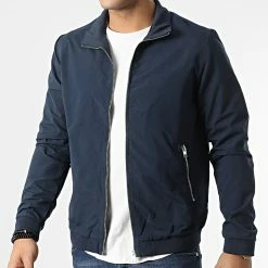 Nouveau ❤️ Veste Zippée Rush Harrington Bleu Marine de Jack And Jones 👏 -Jack And Jones Soldes jack and jones 296154 12204277 NAVY BLAZER 20211222T162254 03